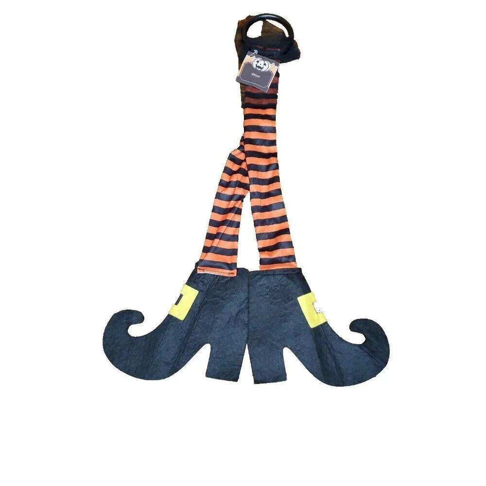 Witch Legs Feet Door Hanger Halloween Decoration Tulle Decor